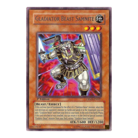 Gladiator Beast Samnite (CRMS) #CRMS-EN027 Rare (1st Edition Damaged) Crimson Crisis YuGiOh: 2009