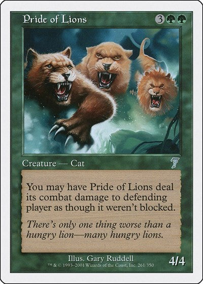 Pride of Lions (7ED) #261★ Uncommon (Heavily Played) 7th Edition Magic: The Gathering: 2001