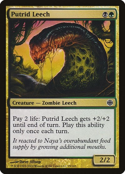 Putrid Leech (ARB) #95 Common (Moderately Played) Alara Reborn Magic: The Gathering: 2009
