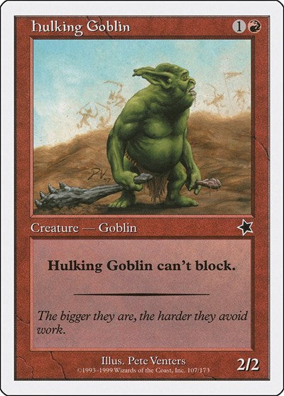 Hulking Goblin (S99) #107 Common (Moderately Played) Starter 1999 Magic: The Gathering: 1999