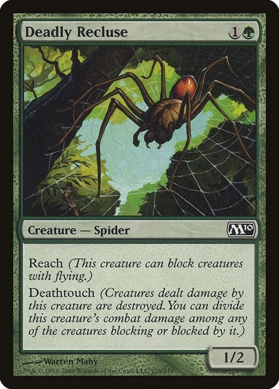 Deadly Recluse (M10) #175 Common (Moderately Played) Magic 2010 (M10) Magic: The Gathering: 2009