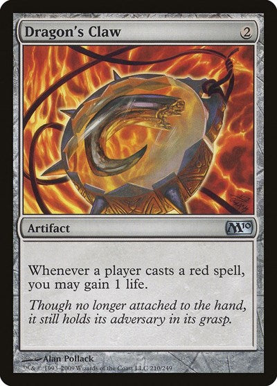 Dragons Claw (M10) #210 Uncommon (Moderately Played) Magic 2010 (M10) Magic: The Gathering: 2009
