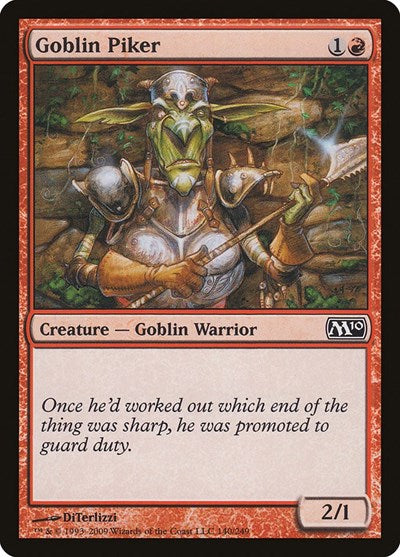 Goblin Piker (M10) #140 Common (Moderately Played) Magic 2010 (M10) Magic: The Gathering: 2009