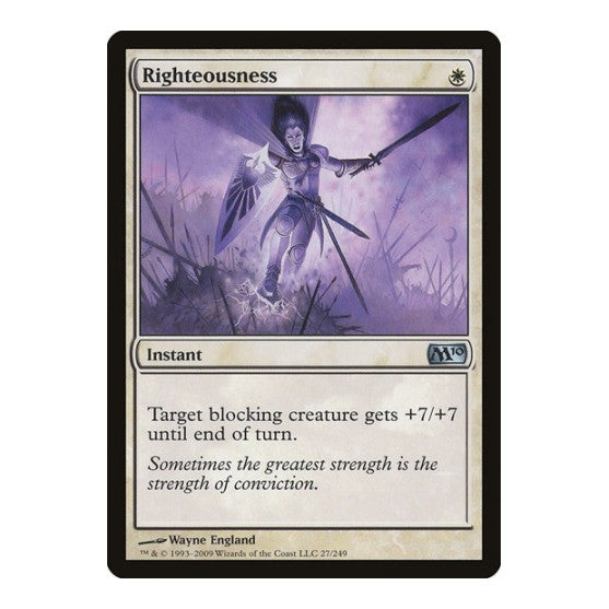 Righteousness (M10) #27 Uncommon (Lightly Played) Magic 2010 (M10) Magic: The Gathering: 2009