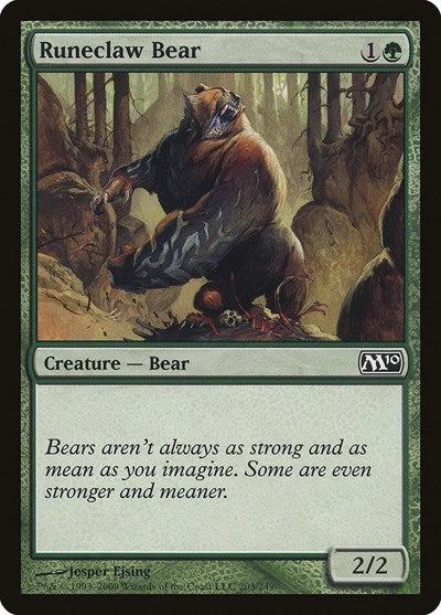 Runeclaw Bear (M10) #203 Common (Lightly Played) Magic 2010 (M10) Magic: The Gathering: 2009