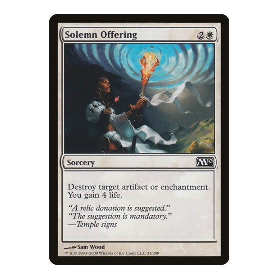 Solemn Offering (M10) #33 Common (Lightly Played) Magic 2010 (M10) Magic: The Gathering: 2009