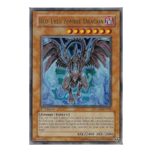 Red-Eyes Zombie Dragon (SDZW) #SDZW-EN001 Ultra Rare (1st Edition Damaged) Structure Deck: Zombie World YuGiOh: 2008