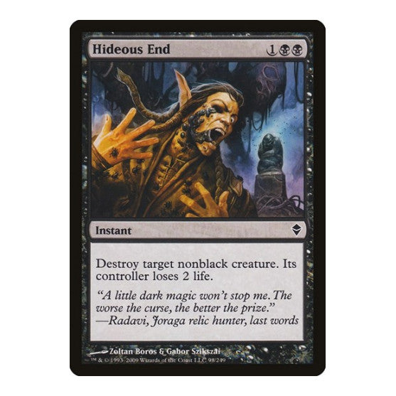 Hideous End (ZEN) #98 Common (Moderately Played) Zendikar Magic: The Gathering: 2009