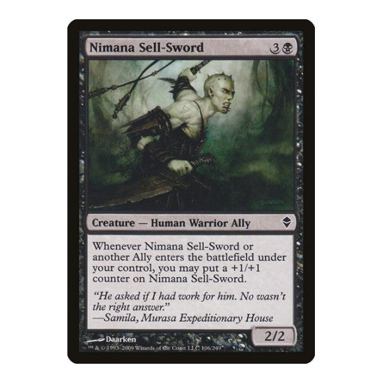 Nimana Sell-Sword (ZEN) #106 Common (Lightly Played) Zendikar Magic: The Gathering: 2009