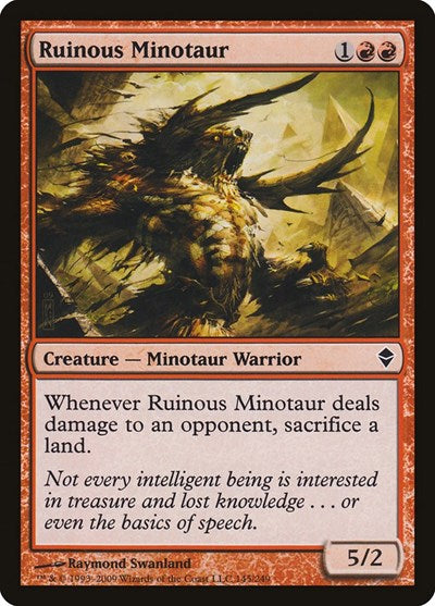Ruinous Minotaur (ZEN) #145 Common (Foil Lightly Played) Zendikar Magic: The Gathering: 2009
