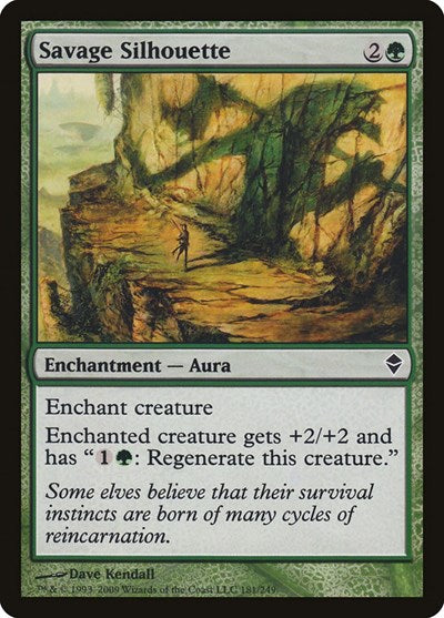 Savage Silhouette (ZEN) #181 Common (Foil Moderately Played) Zendikar Magic: 2009