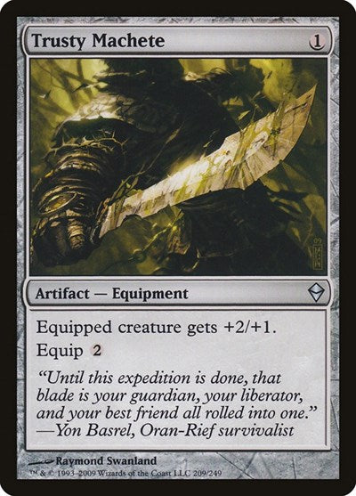 Trusty Machete (ZEN) #209 Uncommon (Moderately Played) Zendikar Magic: The Gathering: 2009