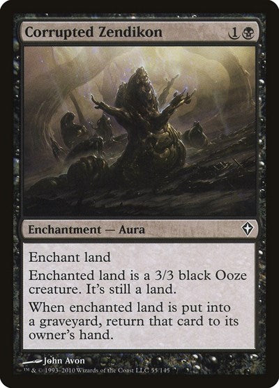 Corrupted Zendikon (WWK) #55 Common (Moderately Played) Worldwake Magic: The Gathering: 2010