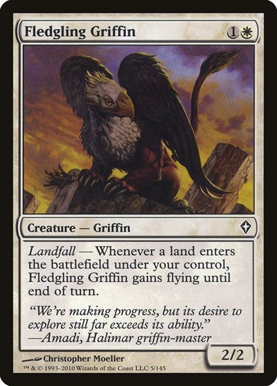 2010 Magic: Worldwake (WWK) - Fledgling Griffin (#5, Common) (Moderately Played)