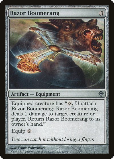 Razor Boomerang (WWK) #129 Uncommon (Moderately Played) Worldwake Magic: The Gathering: 2010
