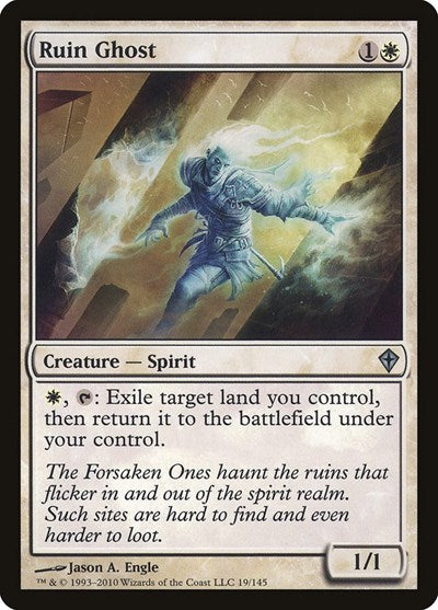Ruin Ghost (WWK) #19 Uncommon (Moderately Played) Worldwake Magic: The Gathering: 2010