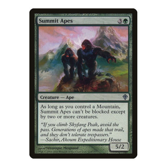 Summit Apes (WWK) #114 Uncommon (Lightly Played) Worldwake Magic: The Gathering: 2010