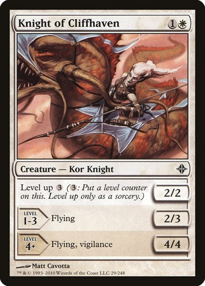 Knight of Cliffhaven (ROE) #29 Common (Moderately Played) Rise of the Eldrazi Magic: The Gathering: 2010