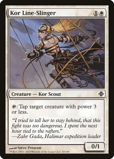 Kor Line Slinger (ROE) #30 Common (Moderately Played) Rise of the Eldrazi Magic: The Gathering: 2010