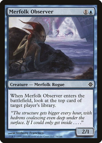 Merfolk Observer (ROE) #76 Common (Moderately Played) Rise of the Eldrazi Magic: The Gathering: 2010