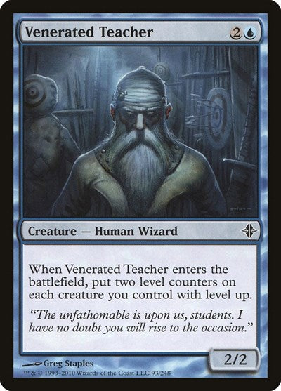 Venerated Teacher (ROE) #93 Common (Moderately Played) Rise of the Eldrazi Magic: The Gathering: 2010