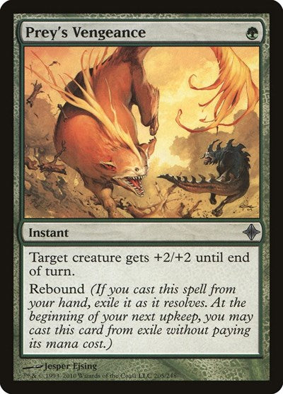 Preys Vengeance (ROE) #205 Uncommon (Moderately Played) Rise of the Eldrazi Magic: The Gathering: 2010