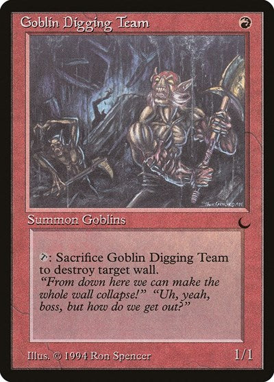 Goblin Digging Team (DRK) #65 Common The Dark Magic: The Gathering: 1994