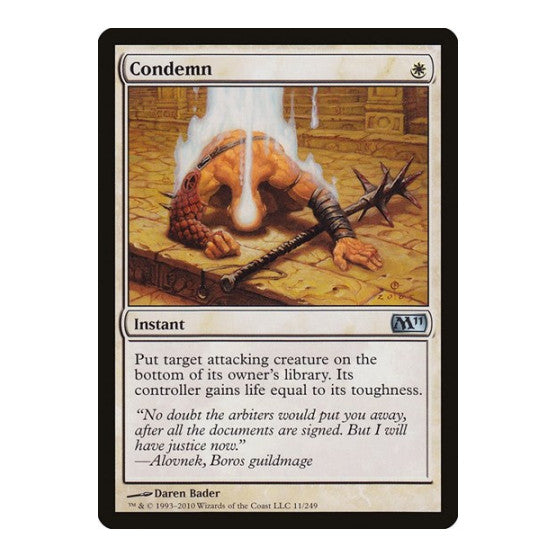 Condemn (M11) #11 Uncommon Magic 2011 (M11) Magic: The Gathering: 2010