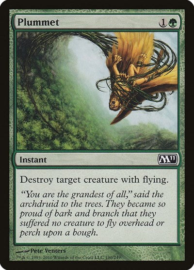Plummet (M11) #190 Common (Lightly Played) Magic 2011 (M11) Magic: The Gathering: 2010