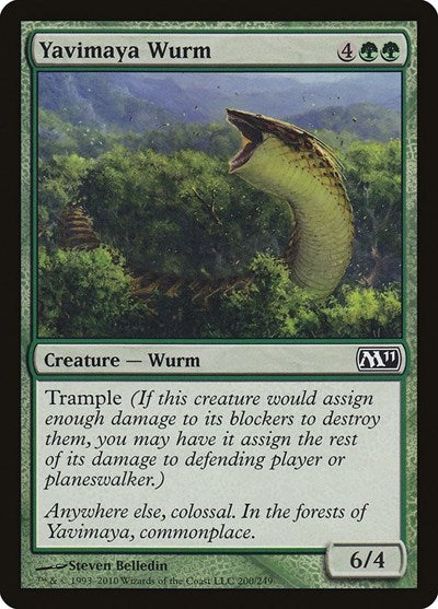 Yavimaya Wurm (M11) #200 Common (Lightly Played) Magic 2011 (M11) Magic: The Gathering: 2010