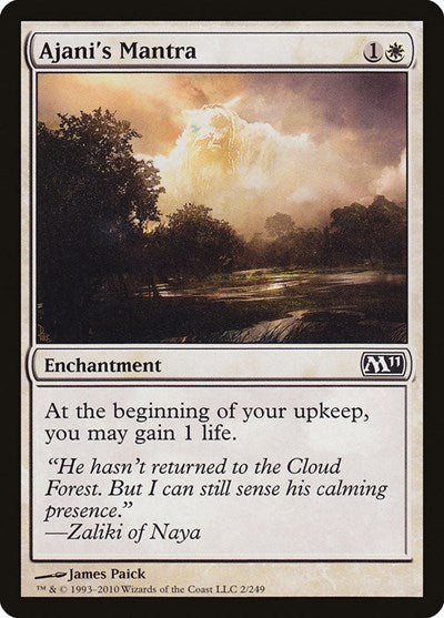 Ajanis Mantra (M11) #2 Common (Moderately Played) Magic 2011 (M11) Magic: The Gathering: 2010