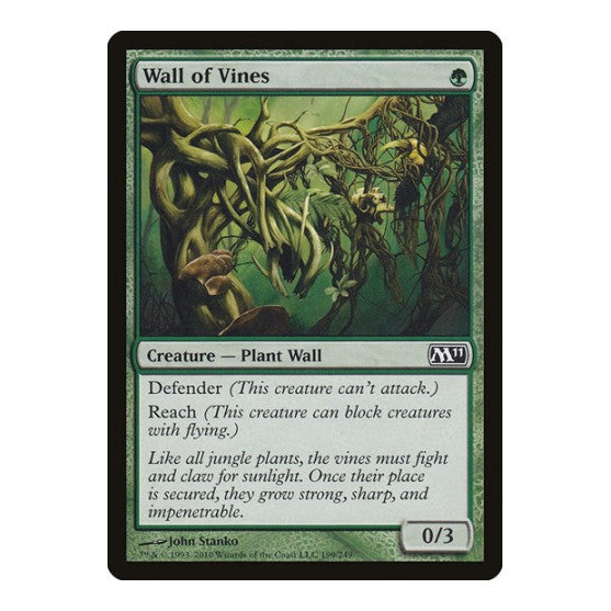 Wall of Vines (M11) #199 Common (Lightly Played) Magic 2011 (M11) Magic: The Gathering: 2010