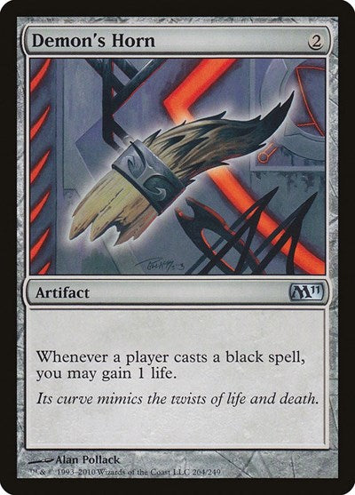 Demons Horn (M11) #204 Uncommon (Moderately Played) Magic 2011 (M11) Magic: The Gathering: 2010