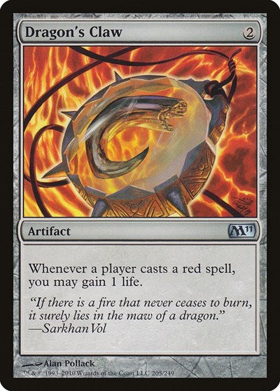 Dragons Claw (M11) #205 Uncommon (Moderately Played) Magic 2011 (M11) Magic: The Gathering: 2010