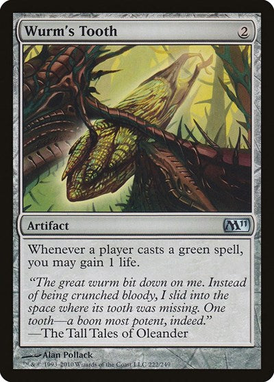 Wurms Tooth (M11) #222 Uncommon (Moderately Played) Magic 2011 (M11) Magic: The Gathering: 2010