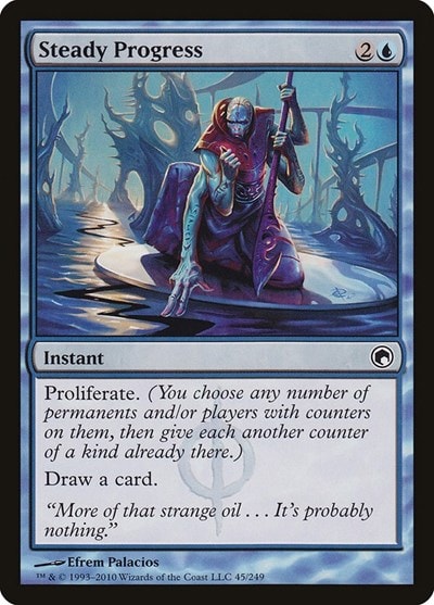 Steady Progress (SOM) #45 Common (Lightly Played) Scars of Mirrodin Magic: The Gathering: 2010