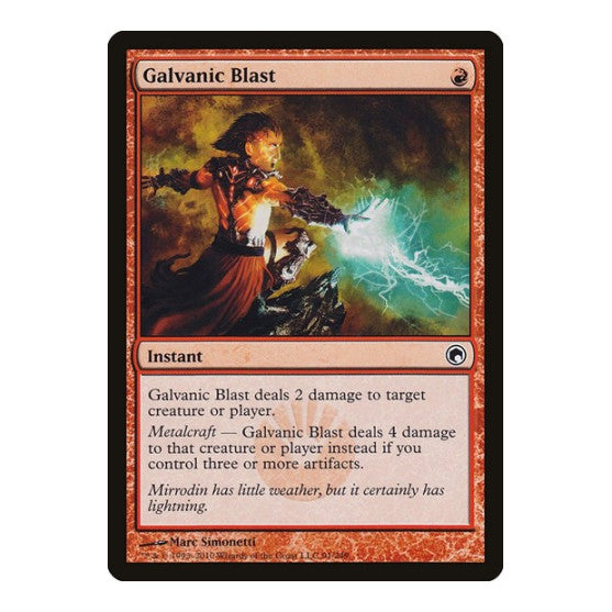 Galvanic Blast (SOM) #91 Common (Lightly Played) Scars of Mirrodin Magic: The Gathering: 2010