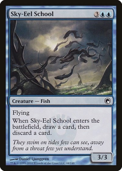 Sky Eel School (SOM) #44 Common (Moderately Played) Scars of Mirrodin Magic: The Gathering: 2010