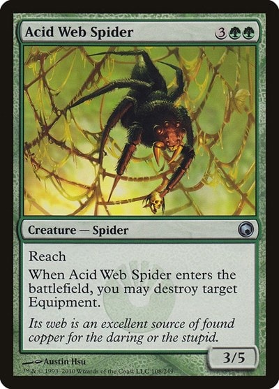 Acid Web Spider (SOM) #108 Uncommon (Lightly Played) Scars of Mirrodin Magic: The Gathering: 2010
