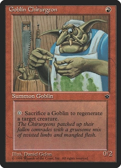 Goblin Chirurgeon (Gelon) (FEM) #54a Common (Heavily Played) Fallen Empires Magic: The Gathering: 1994