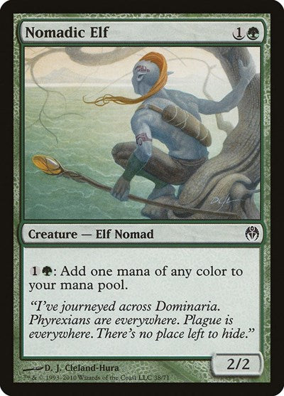 Nomadic Elf (DDE) #38 Common (Damaged) Duel Decks: Phyrexia vs. the Coalition Magic: The Gathering: 2010