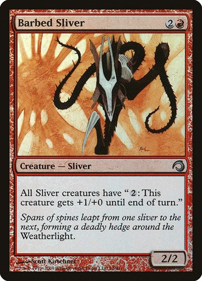 Barbed Sliver (PDS) #18 Uncommon (Foil Moderately Played) Premium Deck Series: Slivers Magic: The Gathering: 2009