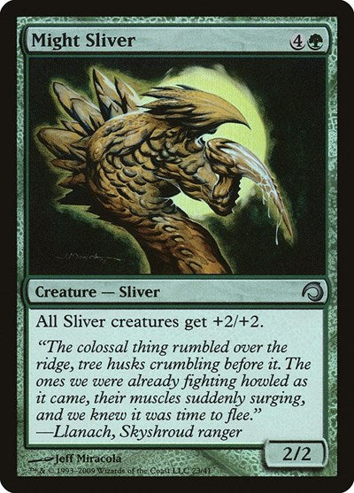 Might Sliver (PDS) #23 Uncommon (Foil Moderately Played) Premium Deck Series: Slivers Magic: The Gathering: 2009