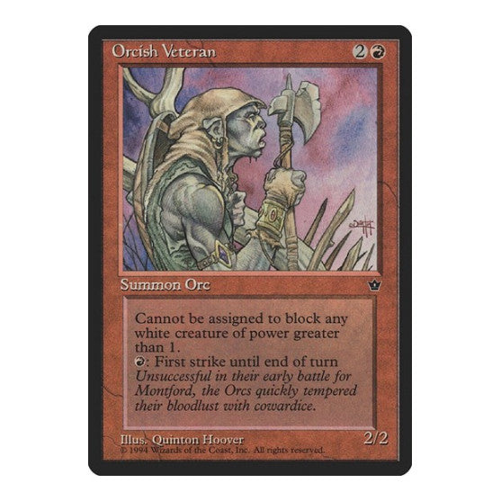 Orcish Veteran Hoover (FEM) #62c Common (Moderately Played) Fallen Empires Magic: The Gathering: 1994