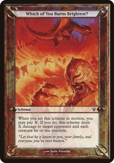 Which of You Burns Brightest? (Archenemy) (OVER) #42 Common (Lightly Played) Oversize Cards Magic: The Gathering: 2026