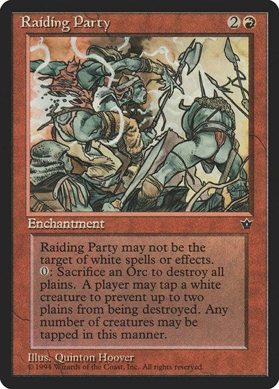 Raiding Party (FEM) #64 Uncommon (Moderately Played) Fallen Empires Magic: The Gathering: 1994