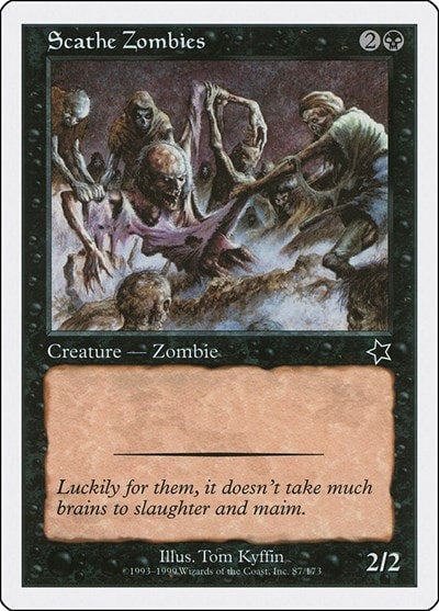 Scathe Zombies (S99) #87 Common (Heavily Played) Starter 1999 Magic: The Gathering: 1999