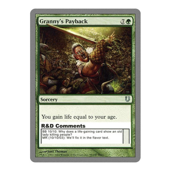 Granny's Payback (UNH) #99 Uncommon (Lightly Played) Unhinged Magic: The Gathering: 2004