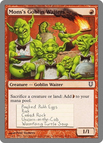 Mons's Goblin Waiters (UNH) #82 Common (Moderately Played) Unhinged Magic: The Gathering: 2004