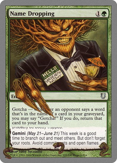 Name Dropping (UNH) #105 Uncommon (Lightly Played) Unhinged Magic: The Gathering: 2004